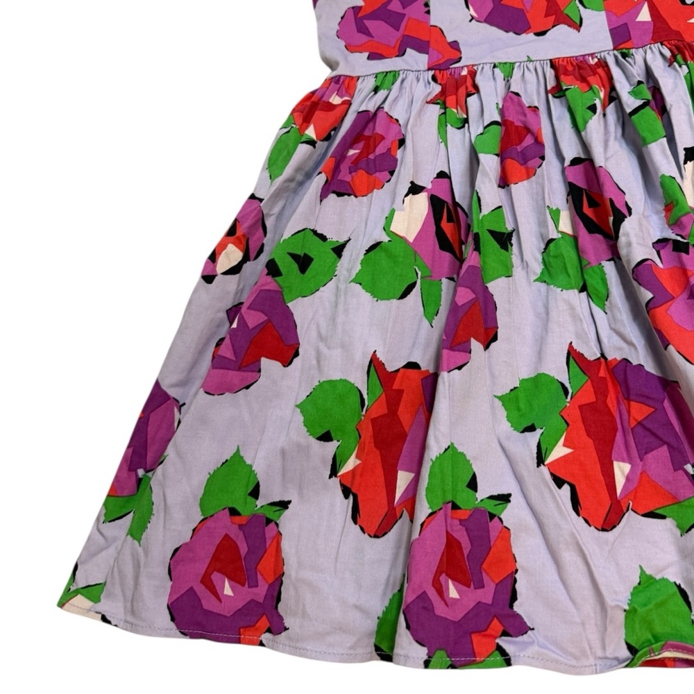 Topshop Floral Open Back Full Skirt Mini Babydoll Dress - Picture 3 of 9